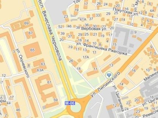 Схема рекламной плоскости по адресу вул.Липинського 11, з центру