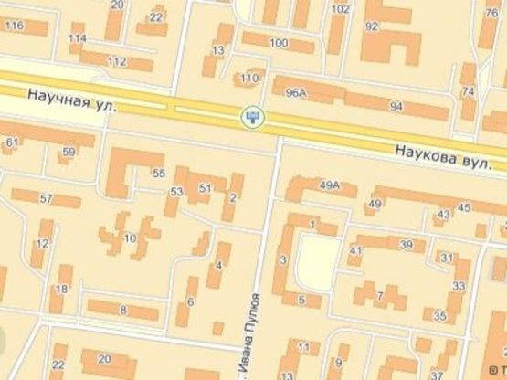 Схема рекламной плоскости по адресу вул.Наукова 96, до вул.Стрийської, маг. Нептун