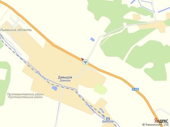 Схема рекламной плоскости по адресу Львів-Давидів (поворот на птахофабрику)