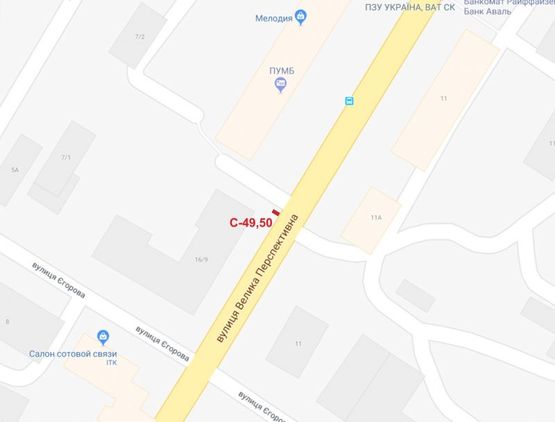 Схема рекламной плоскости по адресу ул. Большая Перспективная