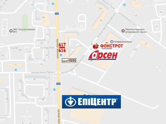 Схема рекламной плоскости по адресу Івасюка - Миколайчука - Будівельників