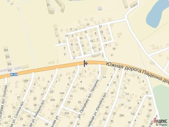 Схема рекламной плоскости по адресу с.Крыжановка  Б 14+800 Б (в сторону Одессы)