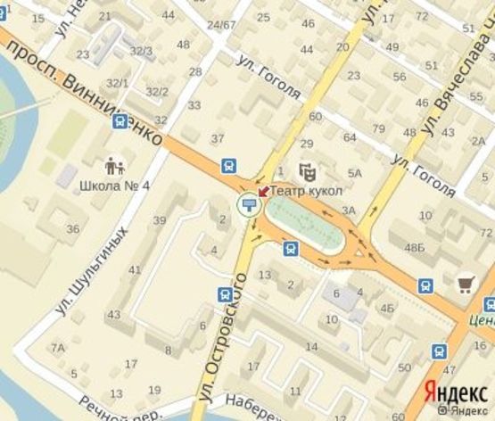 Схема рекламной плоскости по адресу Винниченко пр. - Островского ул.