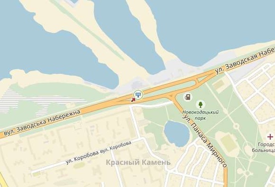 Схема рекламной плоскости по адресу Набережная Заводская ул. 55, в центр