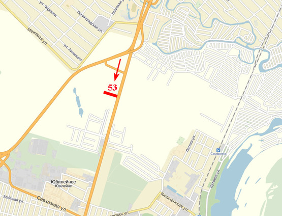 Схема рекламної площини за адресою пр-т Слобожанський - ж/м "Золоті ключі", ТЦ "Метро", смт Слобожанське, в сторону м. Дніпро