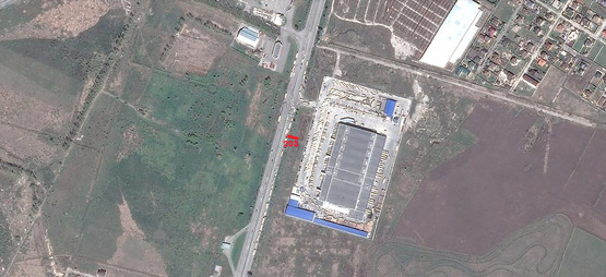 Схема рекламной плоскости по адресу пр-т Слобожанський, ж/м "Золоті ключі", склади АТБ, на світлофорі