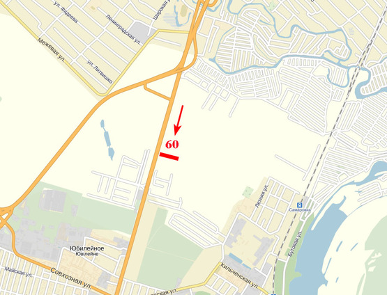 Схема рекламной плоскости по адресу пр-т Слобожанський - ТЦ "Метро", до міста, смт Слобожанське