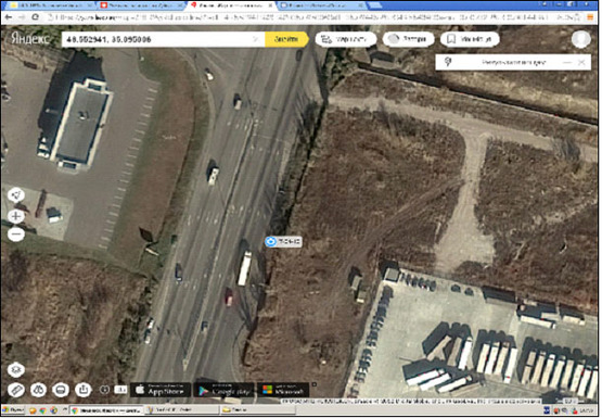 Схема рекламной плоскости по адресу пр-т Слобожанський, автосалон Skoda