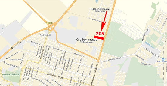 Схема рекламной плоскости по адресу пр-т Слобожанський, ж/к Олімпік, ж/к Дніпровська Брама, АТБ-маркет, на світлофорі