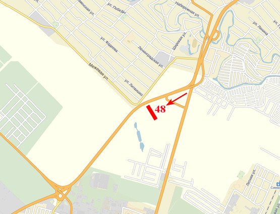 Схема рекламной плоскости по адресу Донецьке шосе, між Метро та Епіцентром, на світлофорі