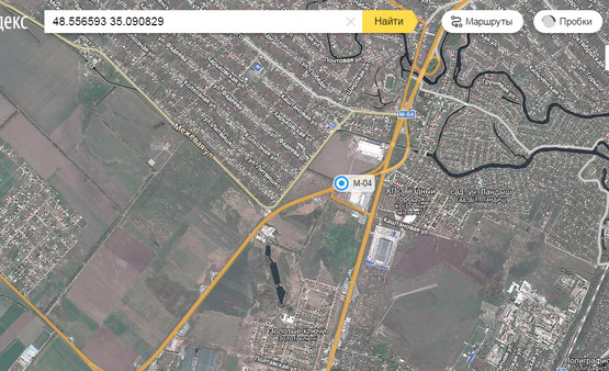 Схема рекламной плоскости по адресу Донецьке шосе, поворот до Епіцентру, світлофор