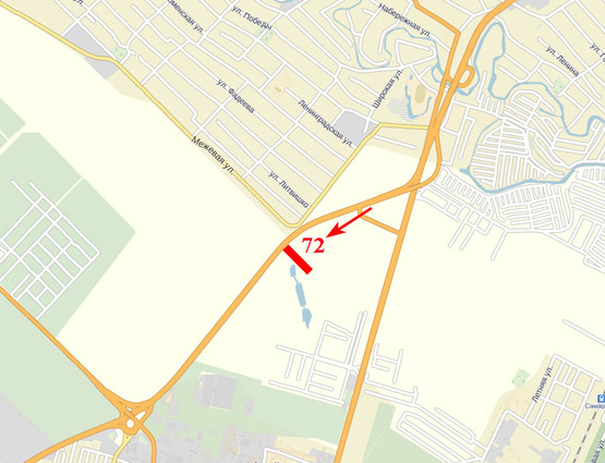 Схема рекламной плоскости по адресу Донецьке шосе, між Метро та Епіцентром