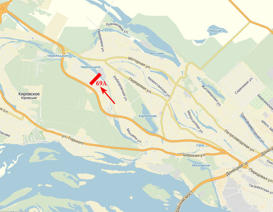 Схема рекламной плоскости по адресу Полтавське шосе, дорога до Києва