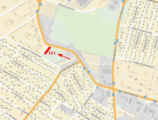 Схема рекламної площини за адресою вул. Калинова - вул. П. Бикова, АЗС Принц, до ТРЦ "Караван"