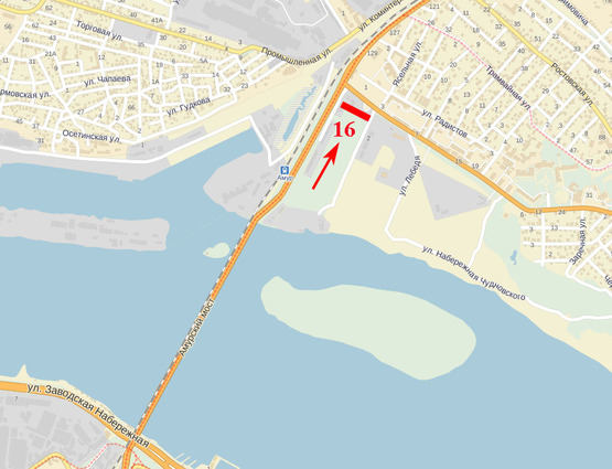 Схема рекламной плоскости по адресу Старий міст, з'їзд на лівий берег