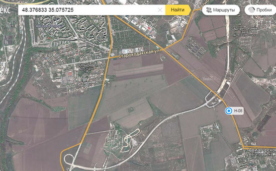 Схема рекламної площини за адресою Траса з аеропорту