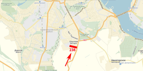 Схема рекламной плоскости по адресу Запорізьке шосе, в'їзд до міста