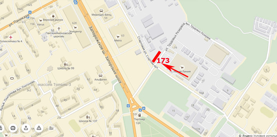 Схема рекламной плоскости по адресу вул. Стартова, 9а, в'їзд до Нової Лінії