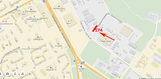 Схема рекламной плоскости по адресу паркінг маркету Нова Лінія