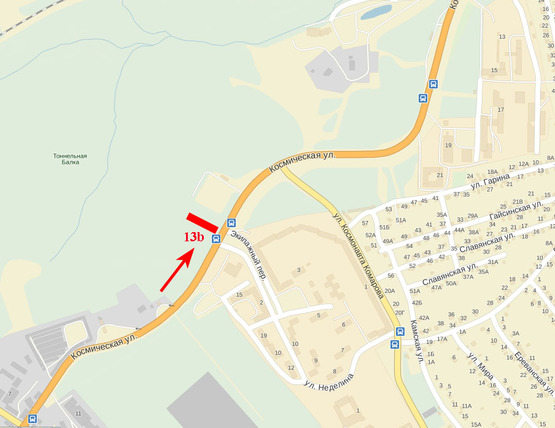 Схема рекламной плоскости по адресу вул. Космічна, ж/м Сокіл-1 (навпроти повороту до провулка Екіпажний)