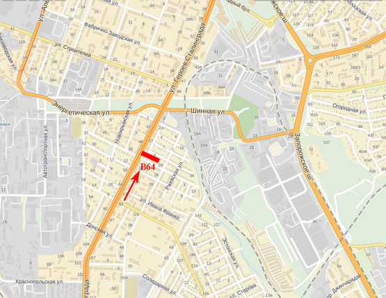 Схема рекламной плоскости по адресу пр-т Б. Хмельницького, 61, біля зупинки громадського транспорту