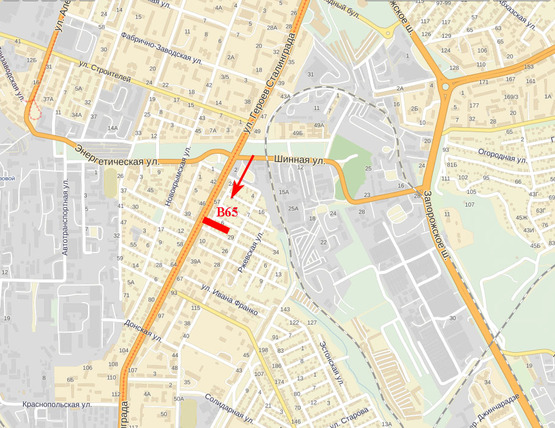 Схема рекламной плоскости по адресу пр-т Б. Хмельницького, 61, біля зупинки громадського транспорту