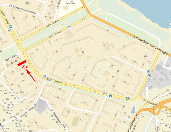 Схема рекламной плоскости по адресу пр-т Героїв - ТЦ "Перемога" (в центр)