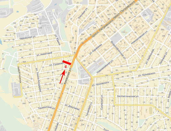 Схема рекламної площини за адресою вул. Київська - пр-т І. Мазепи, ринок, АТБ-маркет, Varus