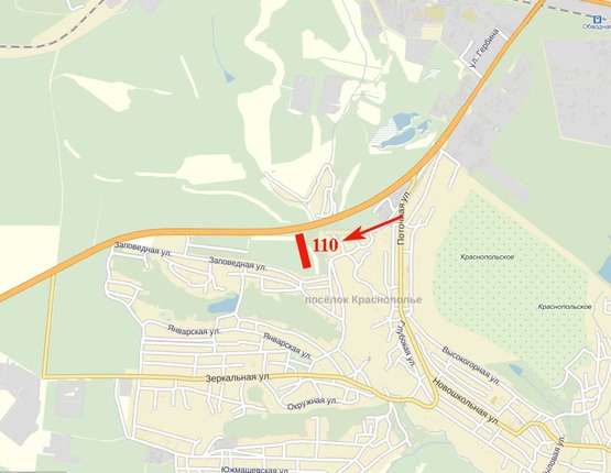 Схема рекламної площини за адресою Криворожское шоссе, Краснополье