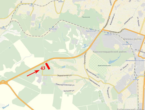 Схема рекламной плоскости по адресу Криворізьке шосе