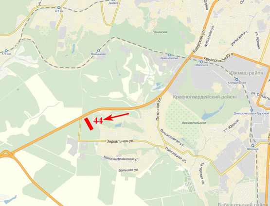 Схема рекламной плоскости по адресу Криворізьке шосе