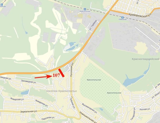 Схема рекламной плоскости по адресу Криворізьке шосе