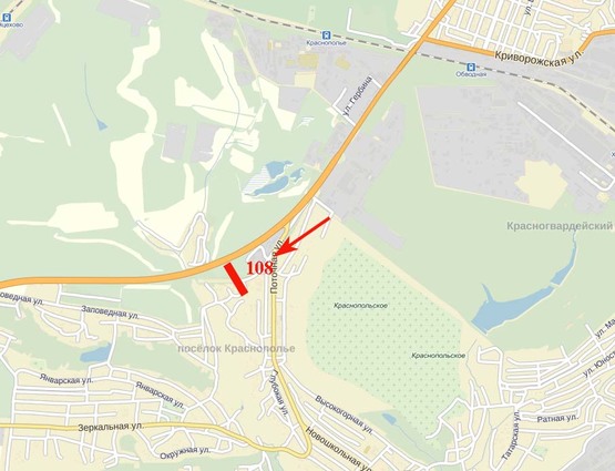 Схема рекламной плоскости по адресу Криворізьке шосе, напрям до Кривого Рогу, Софіївки