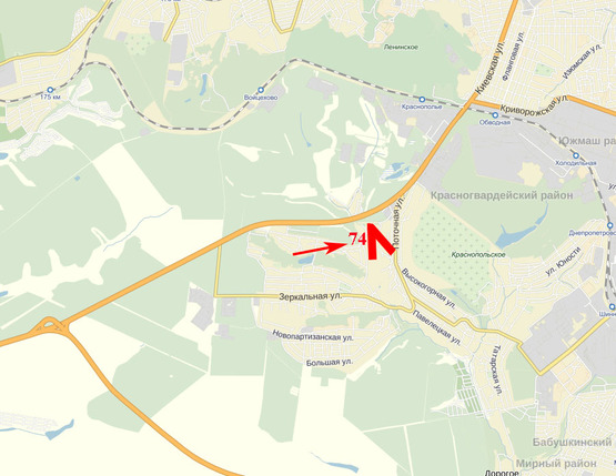 Схема рекламной плоскости по адресу В'їзд до м. Дніпро із Києва, Кривого Рогу, Кам'янського (М04 478км+660м) пташка