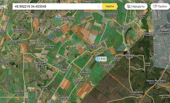 Схема рекламної площини за адресою траса Петриківка - Царичанка, в сторону м. Кобеляки