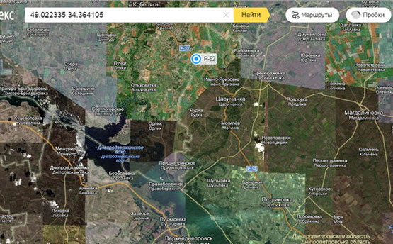 Схема рекламної площини за адресою траса Петриківка - Царичанка, в сторону м. Кобеляки