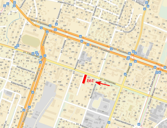 Схема рекламної площини за адресою вул. В. Антоновича, 65, віділення швидкої допомоги