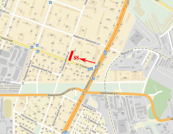 Схема рекламной плоскости по адресу вул. Будівельників, до вул. О. Макарова