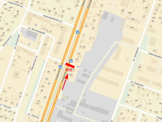 Схема рекламної площини за адресою вул. Робоча, 23, розподільник