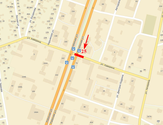 Схема рекламной плоскости по адресу вул. Робоча - вул. Каверіна, до ТЦ "APPOLO", світлофор