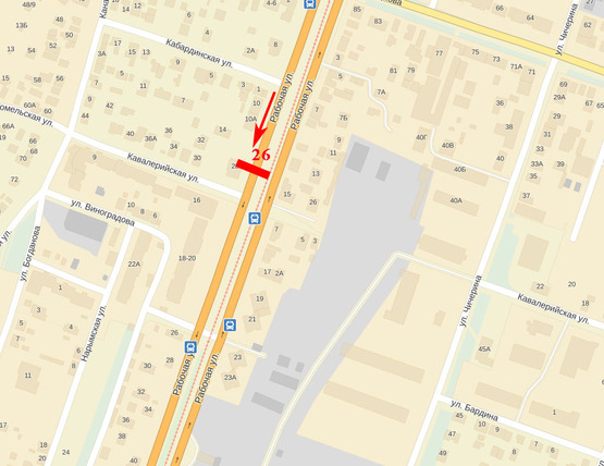 Схема рекламной плоскости по адресу вул. Робоча - вул. Кавалерійська, до ТЦ "APPOLO"