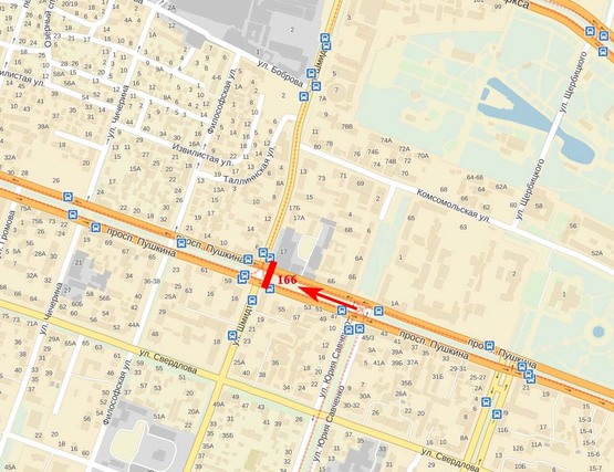 Схема рекламной плоскости по адресу пр-т Пушкіна - вул. Шмідта, транспортна розв'язка, ТЦ "Приозерний"
