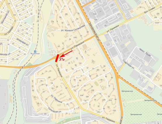 Схема рекламної площини за адресою ж. м. Тополь-2 - розвилка