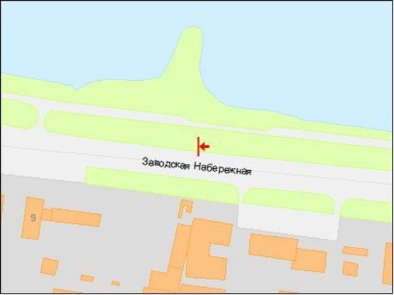 Схема рекламної площини за адресою Заводская Набережная ул., мебельный комбинат "Прогресс"