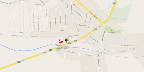 Схема рекламної площини за адресою с. Колоденка, 328-й км автодороги М06 (Київ-Чоп)