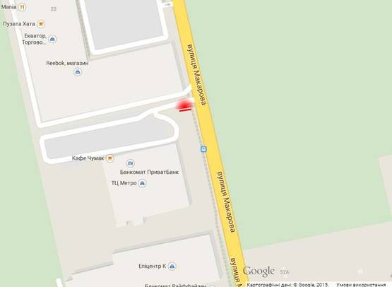 Схема рекламної площини за адресою м. Рівне, вул. Макарова, 21