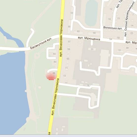 Схема рекламной плоскости по адресу м. Рівне, вул. Чорновола, навпроти будинку № 79