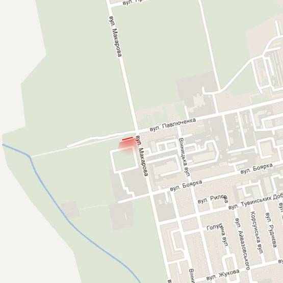 Схема рекламной плоскости по адресу м. Рівне, вул. Макарова, 17