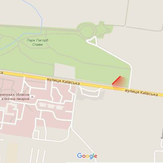 Схема рекламной плоскости по адресу м. Рівне, вул. Київська, навпроти АЗС "ОККО"