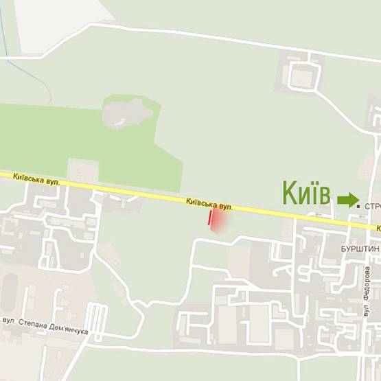 Схема рекламной плоскости по адресу м. Рівне, вул. Київська, 90